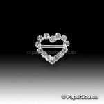 Embellishment | Buckle Heart Small with Horizontal Bar, BDH01hs, 13x13mm, A Grade Czech Crystal Diamantes for maximum sparkle | PaperSource