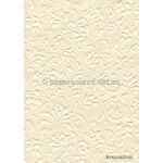 Embossed Gardenia Cream Pearlescent A4 handmade paper | PaperSource