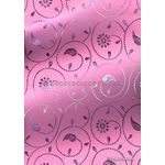 Flat Foil Daisy Vine | Pink Foil on Pink Matte Cotton handmade recycled A4 paper-curled | PaperSource