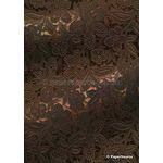 Embossed Foil Coffee Foil on Chocolate Brown Matte Cotton A4 handmade recycled paper curled