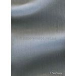 Embossed | Brushed Silver Grey Embossed Metallic 120gsm Paper with black on reverse - curled | PaperSource
