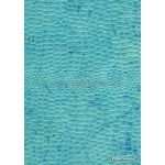 Leather Cobra Batik Aqua Blue Embossed Faux Leather Handmade Recycled paper | PaperSource
