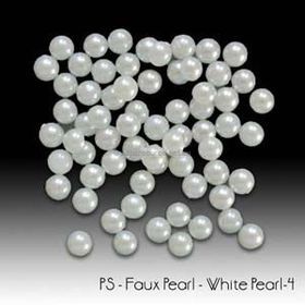 Embellishment | Half Pearl 4mm. A White Faux Half Pearl with flat back for ease of glueing. 50 pack | PaperSource