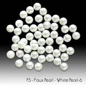 Embellishment | Half Pearl 6mm. A White Faux Half Pearl with flat back for ease of glueing. 50 pack | PaperSource