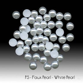 Embellishment | Half Pearl 10mm. A White Faux Half Pearl with flat back for ease of glueing. 50 pack | PaperSource
