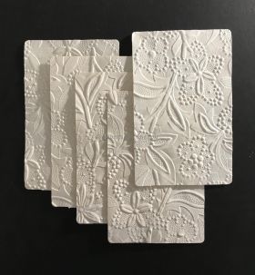 Card Topper | 85 x 135mm Embossed Bloom Off White Matte handmade paper | PaperSource