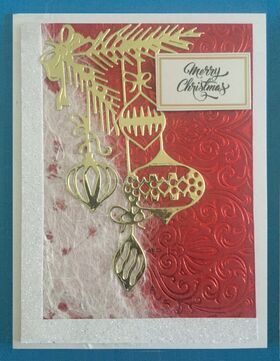 Christmas Card - Silk, Glitterati, Eternity Foil, Christmas Sentiment and Mirror card.