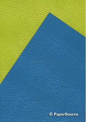 Embossed Pebble Duplex with Peacock Blue and Lime combination. A Pearlescent A4 Mill recycled paper | PaperSource