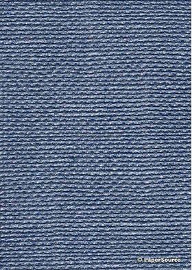 Embossed | Burlap Steel Blue Pearlescent A4 handmade, recycled paper | PaperSource