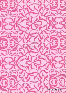 Suede Filigree | Pink Flocking on Light Pink Cotton, Handmade, Recycled A4 Paper | PaperSource