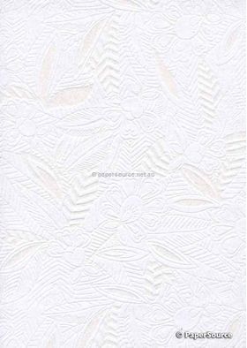 Suede Jungle White Flocking on White Cotton, A4 handmade, recycled paper | PaperSource