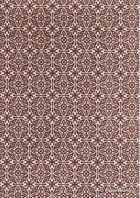 Suede Venetian Tile | Chocolate Brown Flocked modern Geometric design on White Matte Cotton Handmade, Recycled A4 Paper | PaperSource