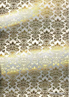 Flat Foil | Insignia White Matte Cotton with Gold foiled design, handmade, recycled A4 paper - curled | PaperSource