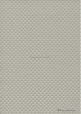 Embossed | Diamond Quilt Platinum Silver Pearlescent A4 paper | PaperSource