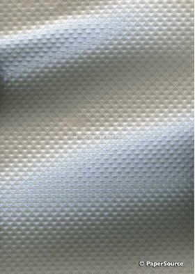 Embossed | Diamond Quilt Platinum Silver Pearlescent A4 paper - curled | PaperSource