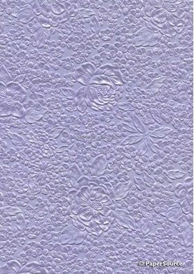 Embossed Bouquet Pastel Lilac Pearlescent A4 handmade, recycled paper | PaperSource