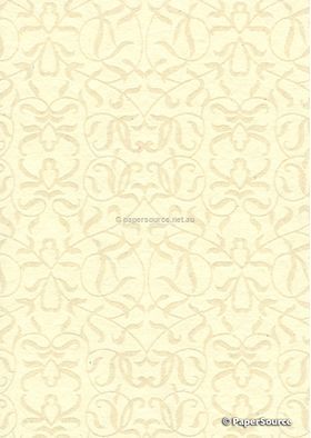 Suede Filigree | Ivory Flocking on Ivory Cotton, Handmade, Recycled A4 Paper | PaperSource