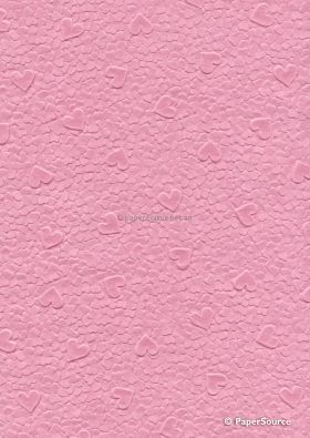 Handmade Embossed Paper - Pebble Heart Pink Matte A4 | PaperSource