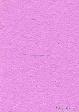 Handmade Embossed Paper - Pebble Heart Hot Pink Matte A4 | PaperSource