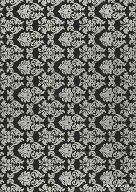 Patterned | Enchantment Designer paper Silver print on Black Matte, 120gsm | PaperSource